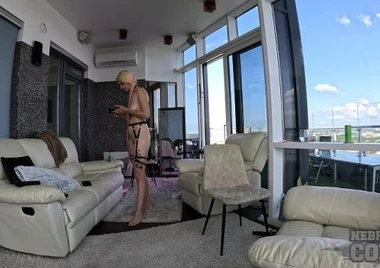 Thin Tall Model Adele Legitimately Fisting Gaping Stretching Her Pussy Leather Straps Filled Gash